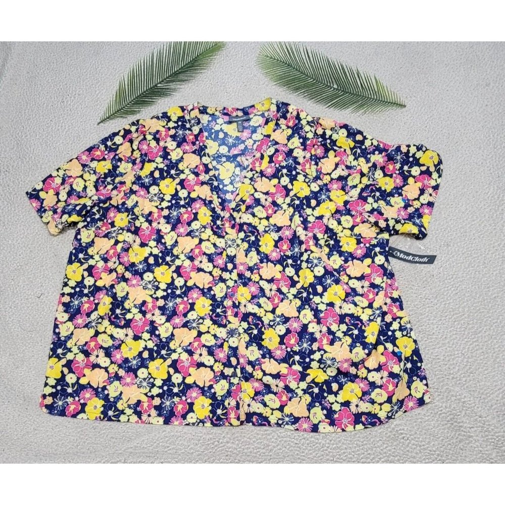 ModCloth Women's Blouse Wildflower Wanderlust Floral Multi-color Size 4X NWT - Picture 4 of 14